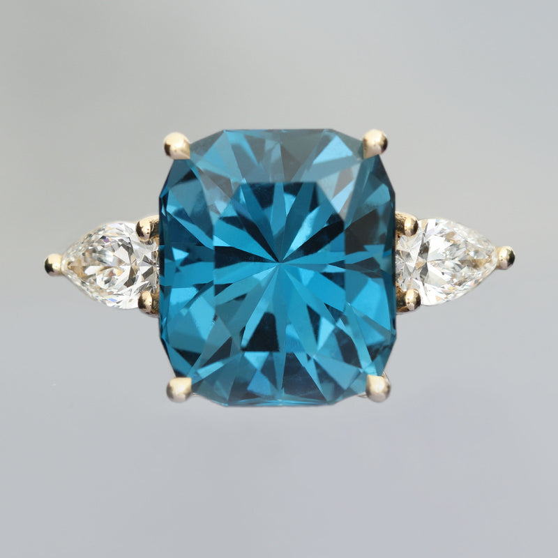 London topaz & diamond ring