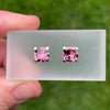 18ct studs with Tourmalines